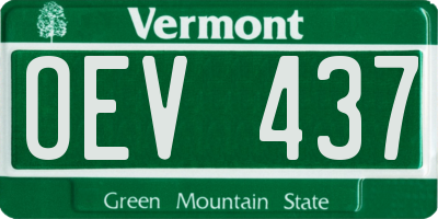 VT license plate OEV437