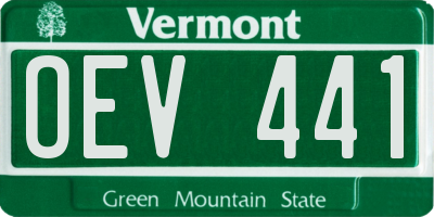 VT license plate OEV441