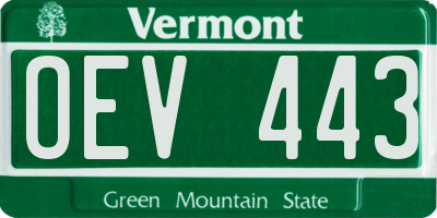 VT license plate OEV443