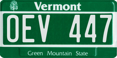 VT license plate OEV447