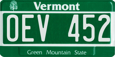 VT license plate OEV452