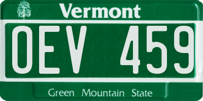VT license plate OEV459