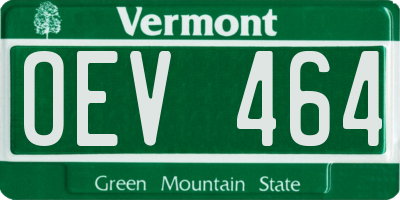 VT license plate OEV464