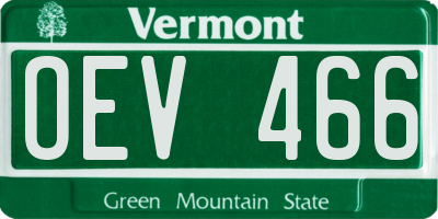 VT license plate OEV466