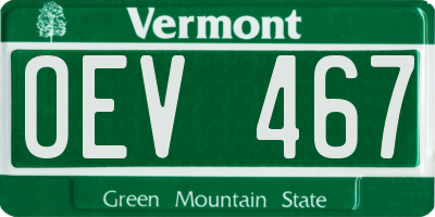VT license plate OEV467