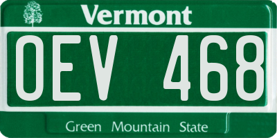 VT license plate OEV468