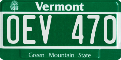 VT license plate OEV470