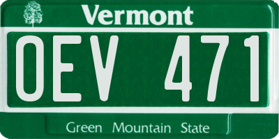 VT license plate OEV471
