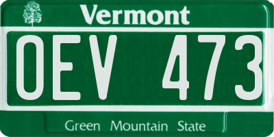 VT license plate OEV473