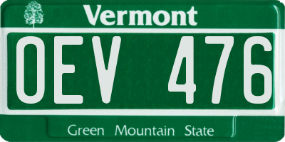 VT license plate OEV476