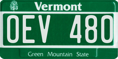 VT license plate OEV480