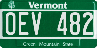 VT license plate OEV482