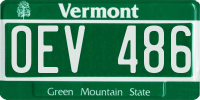 VT license plate OEV486