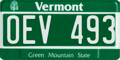 VT license plate OEV493