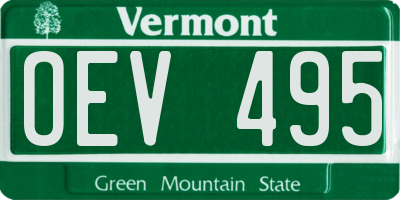 VT license plate OEV495