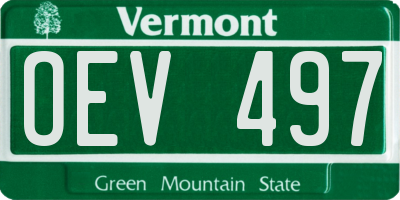 VT license plate OEV497