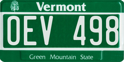 VT license plate OEV498