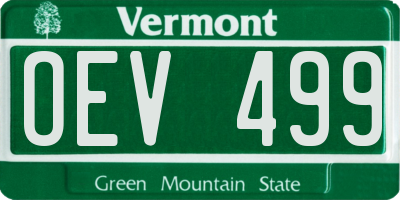 VT license plate OEV499