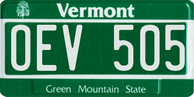 VT license plate OEV505