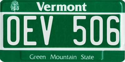 VT license plate OEV506