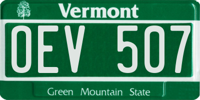 VT license plate OEV507