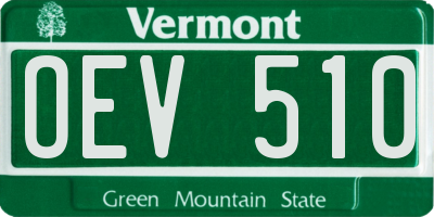 VT license plate OEV510