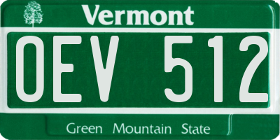 VT license plate OEV512