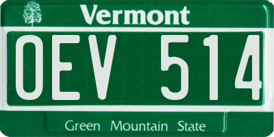 VT license plate OEV514