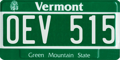 VT license plate OEV515