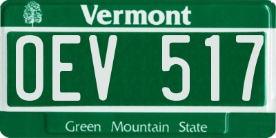 VT license plate OEV517