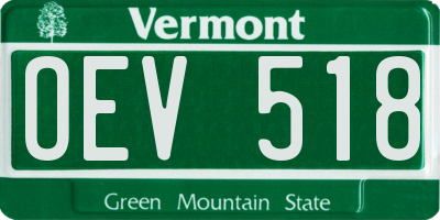 VT license plate OEV518