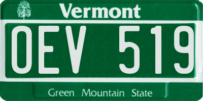 VT license plate OEV519