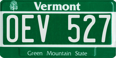 VT license plate OEV527