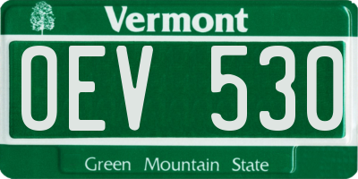 VT license plate OEV530