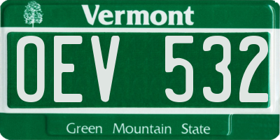 VT license plate OEV532