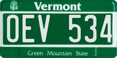 VT license plate OEV534