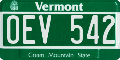 VT license plate OEV542