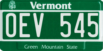 VT license plate OEV545