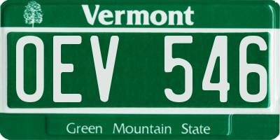 VT license plate OEV546