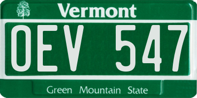 VT license plate OEV547