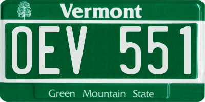 VT license plate OEV551