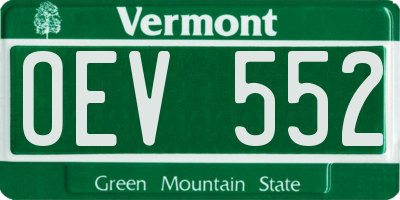 VT license plate OEV552