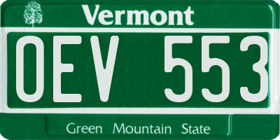 VT license plate OEV553