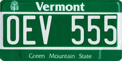 VT license plate OEV555
