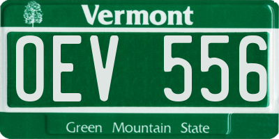VT license plate OEV556