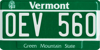 VT license plate OEV560