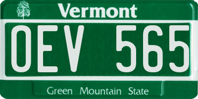 VT license plate OEV565