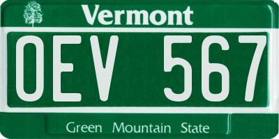 VT license plate OEV567