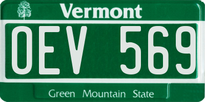 VT license plate OEV569