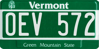VT license plate OEV572
